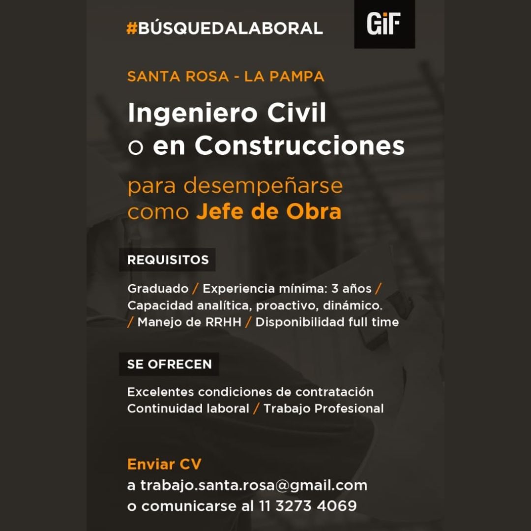 Oferta laboral - Civil o en Construcciones